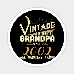 Vintage Grandpa Since 2002 Funny Man Myth Legend Daddy Magnet